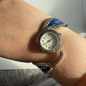 Studio Silver and Blue Crystal Watch